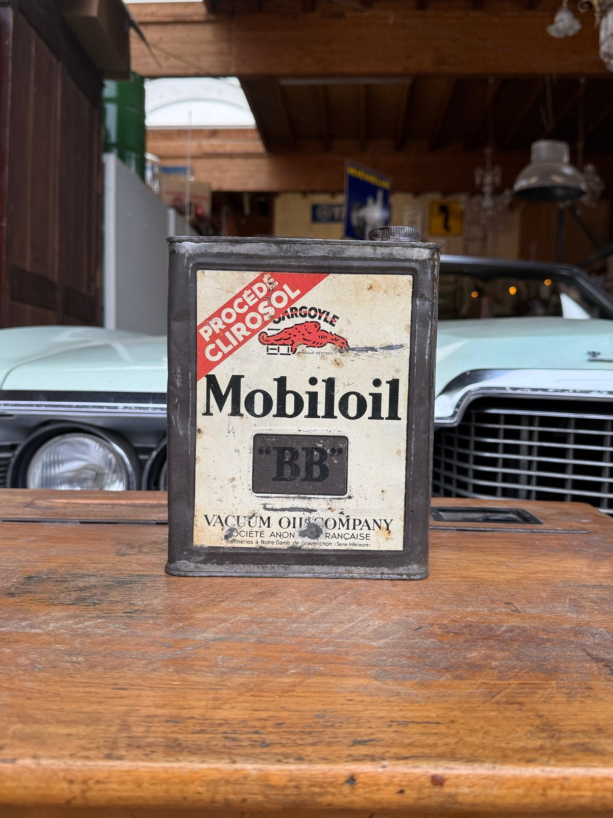 Vintage Mobiloil BB olieblik - Vacuum Oil Company, Ophalen of Verzenden