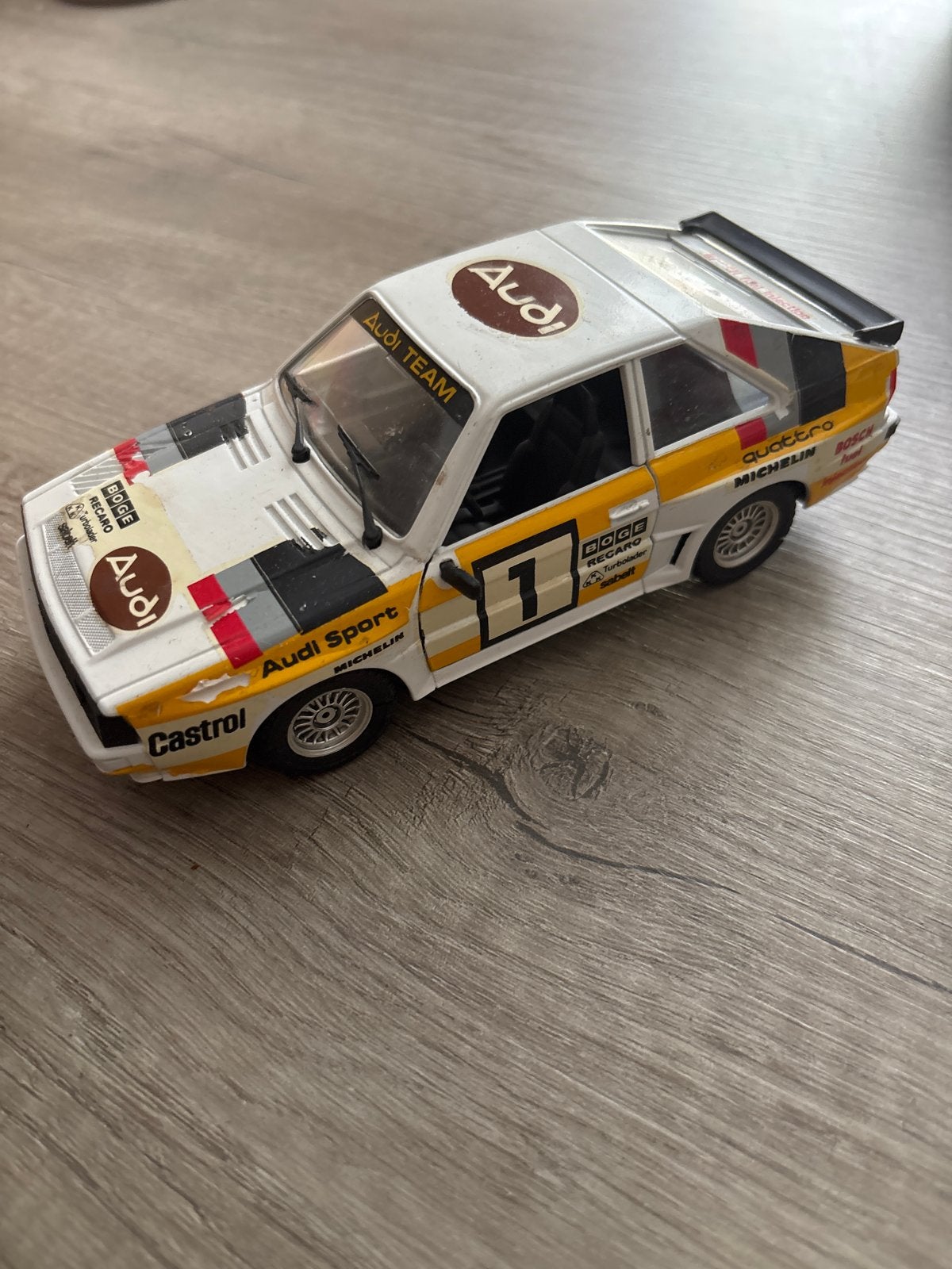 Vintage Audi Quattro Rally Speelgoedauto, Ophalen of Verzenden, Gebruikt, Overige typen