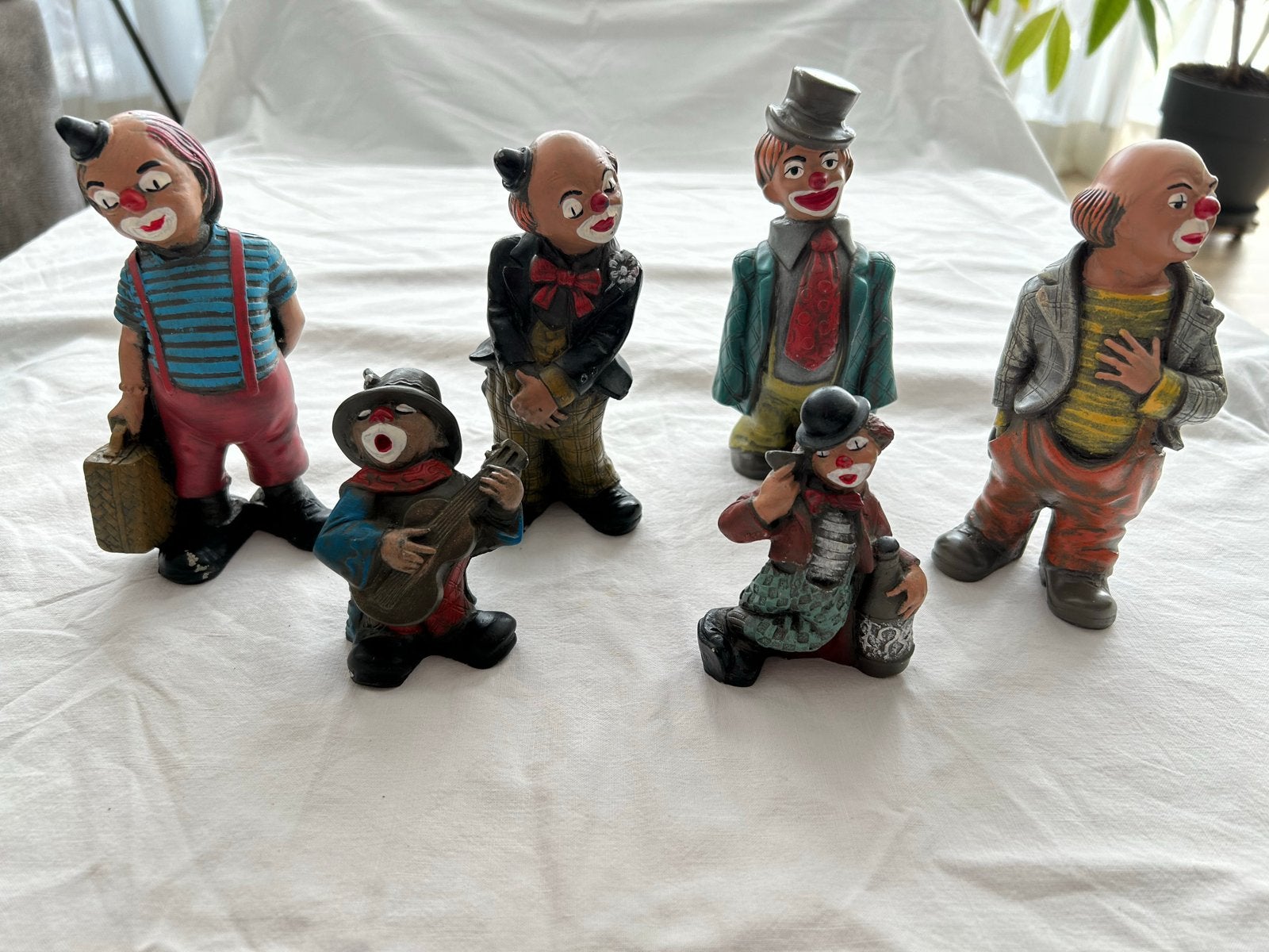Set van 6 decoratieve clown beeldjes, Verzamelen, Poppetjes en Figuurtjes, Ophalen of Verzenden, Gebruikt