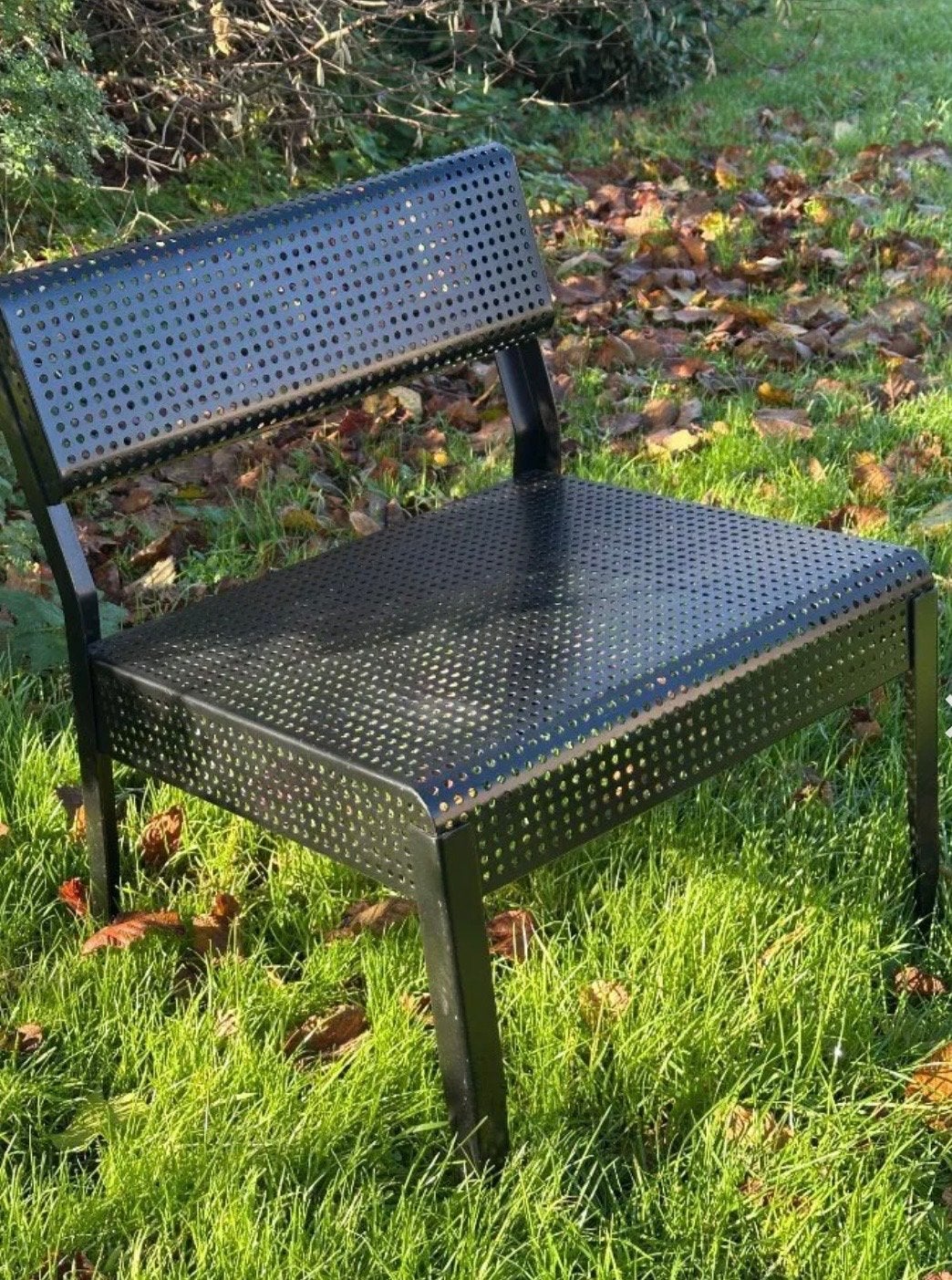 IKEA VINTAGE METALEN STOEL MODEL SJALVSTANDIG, Gebruikt, Zwart, Ophalen of Verzenden, Metaal