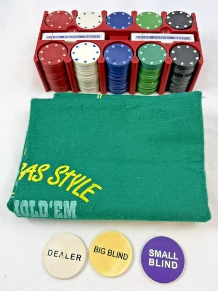 Casino Texas Hold'em Pokerset 200 poker chips Metalen blik, Hobby en Vrije tijd, Gezelschapsspellen | Bordspellen, Verzenden, Onbekend