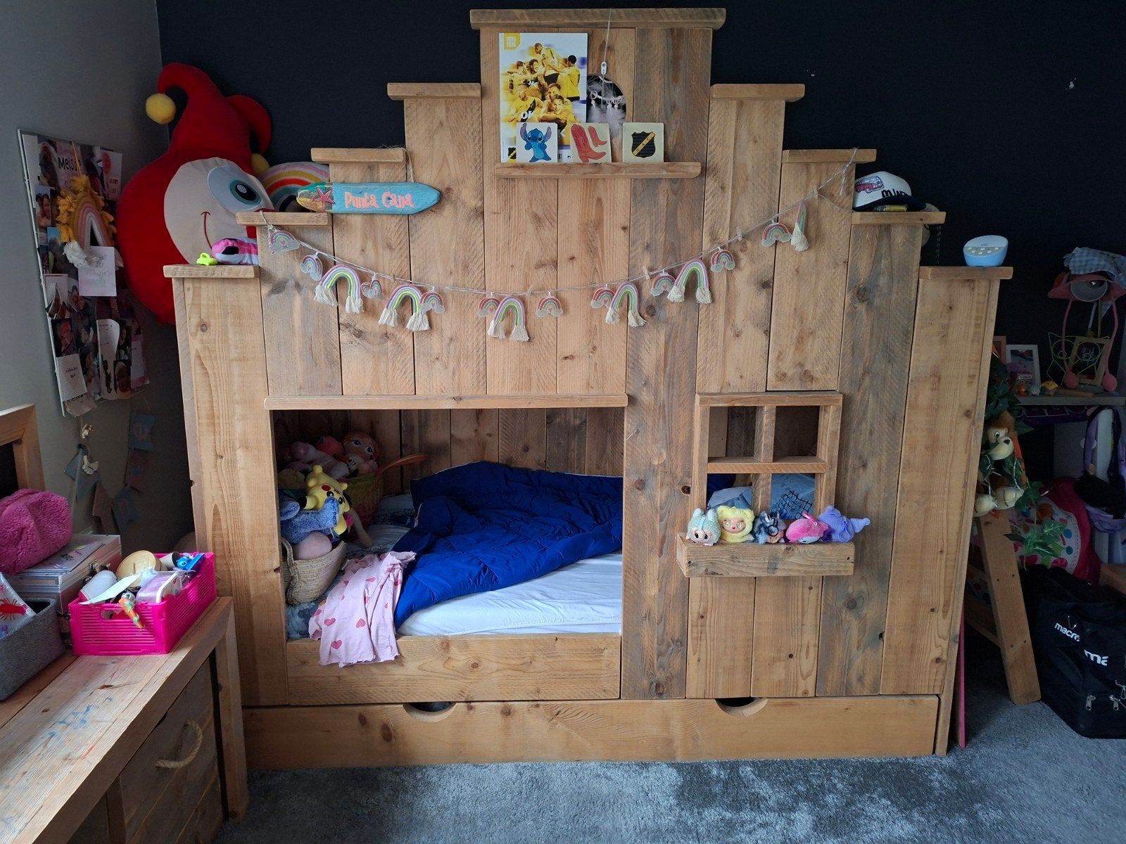 slaapkamer meiden steigerhout, Ophalen, Zo goed als nieuw, Eenpersoons, Steigerhout