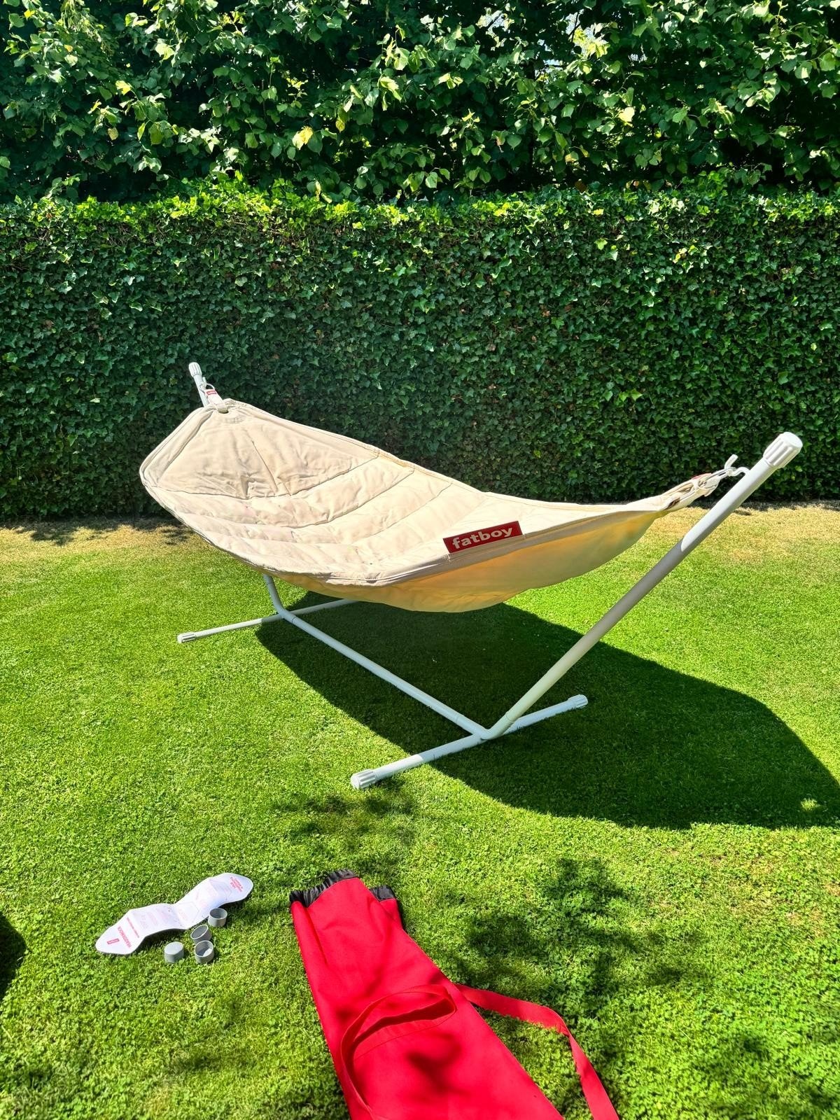 Fatboy Headdemock hangmat met standaard (270x138x110 cm), Tuin en Terras, Ophalen, Meerpersoons, Zo goed als nieuw, Met standaard