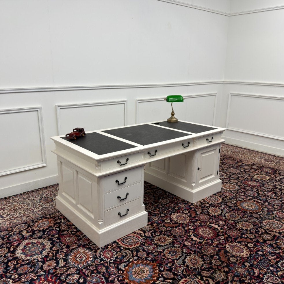 Klassiek Engels Wit Chesterfield Bureau, Ophalen of Verzenden