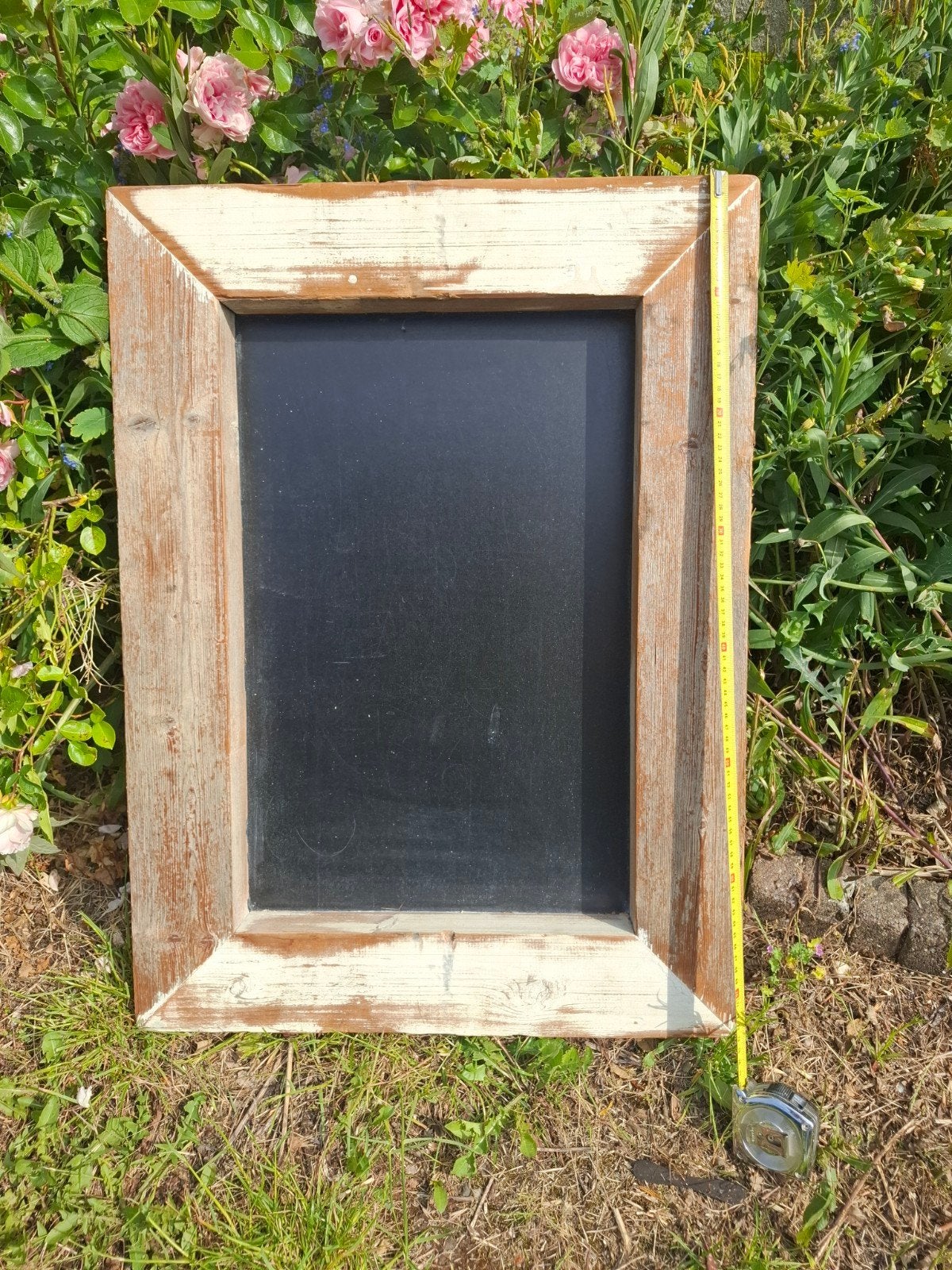 Decoratief krijtbord met zware houten lijst, Ophalen, Gebruikt, Krijtbord