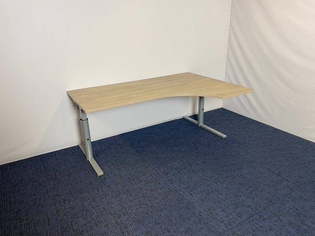2 x Wingbureau Gispen TM (rechtsom), 180 x 120/80 cm., Ophalen, Gebruikt, 120 cm, In hoogte verstelbaar