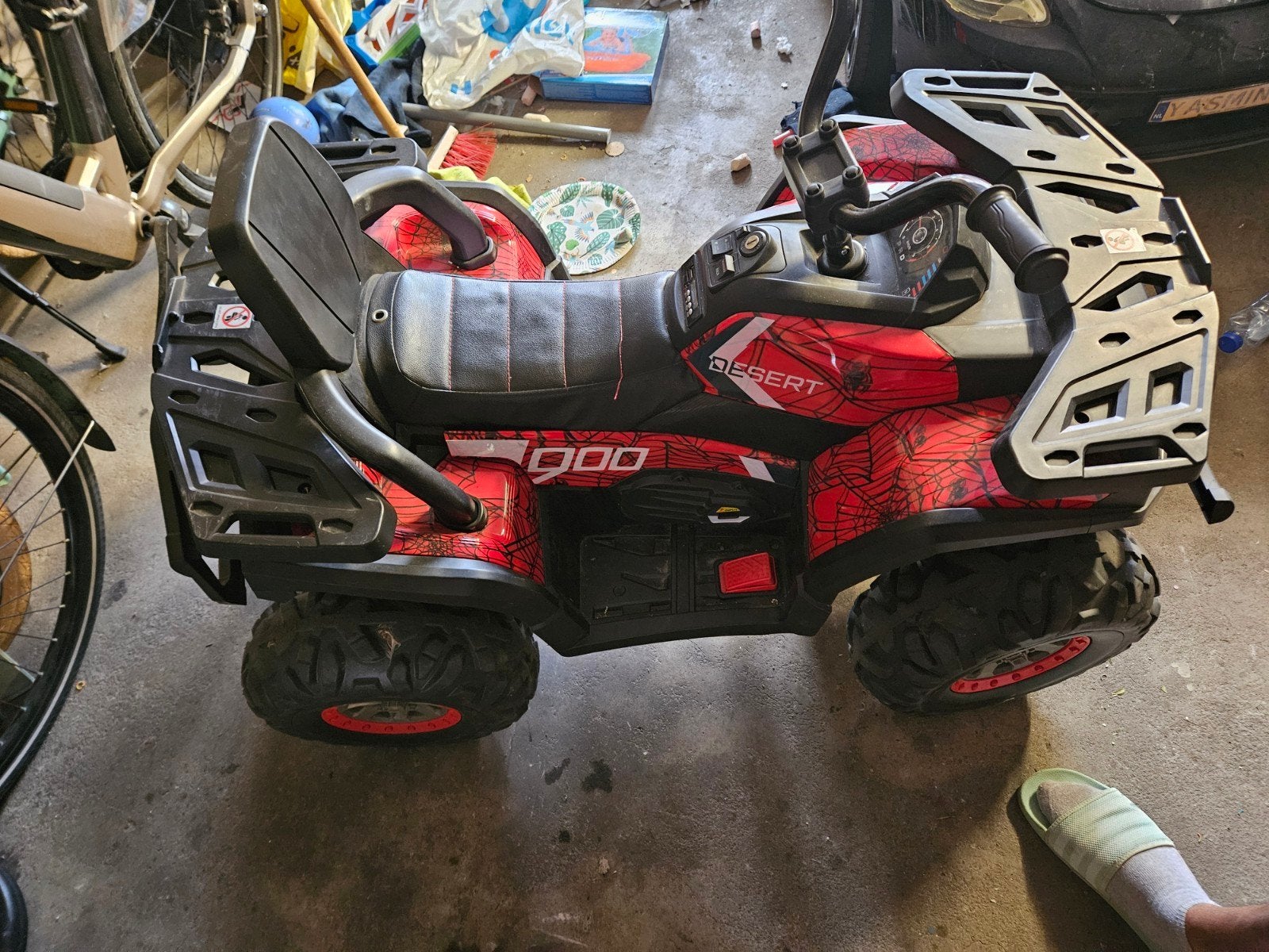 Kinderquad Rood/Zwart - Elektrisch Speelgoed, Ophalen of Verzenden, Gebruikt