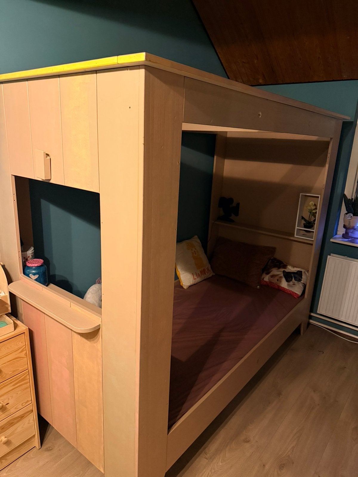 Kinderbed bedstee model 90x200 met deurtjes, Ophalen, Gebruikt, Overige typen