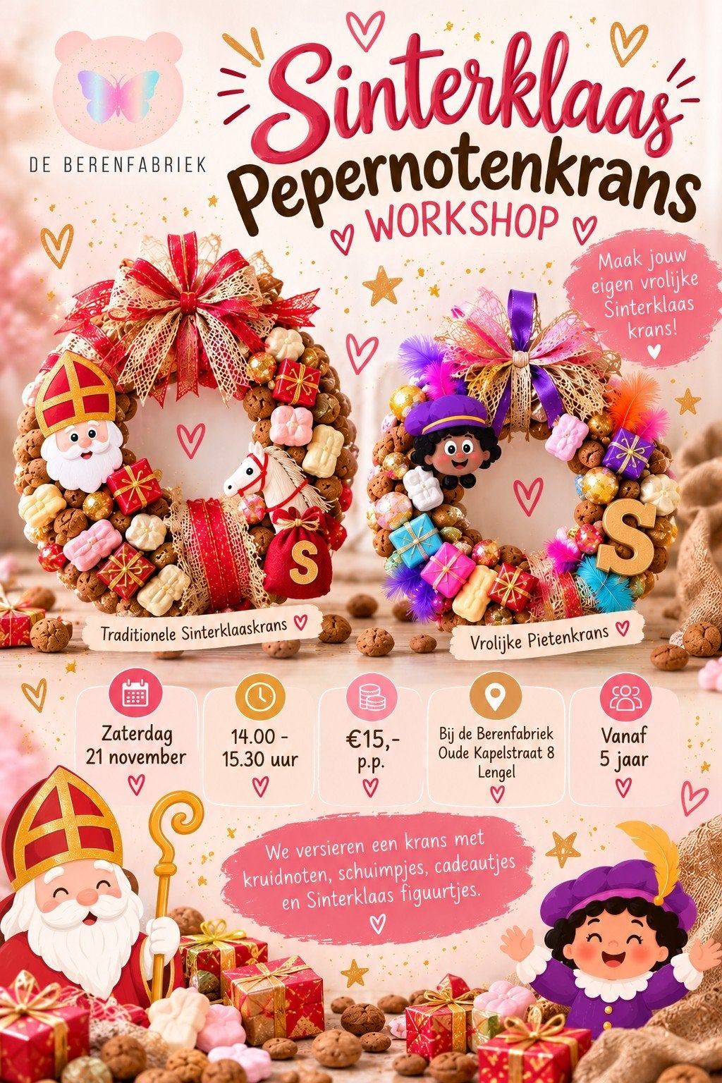 sinterklaas pepernotenkrans workshop, Ophalen, Taarten, Bakvorm