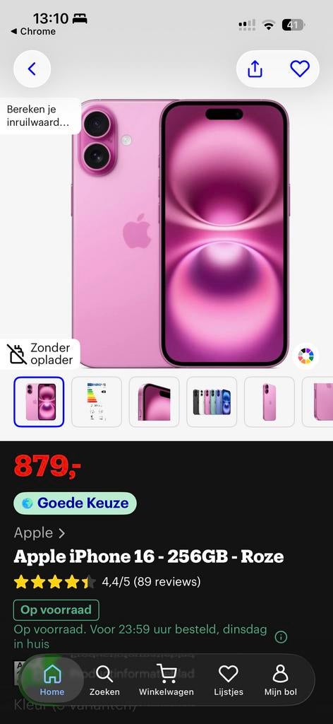 Nieuwe iPhone 16 - Zonder doos, Telecommunicatie, Mobiele telefoons | Apple iPhone, 256 GB, Nieuw, IPhone 16, Ophalen of Verzenden