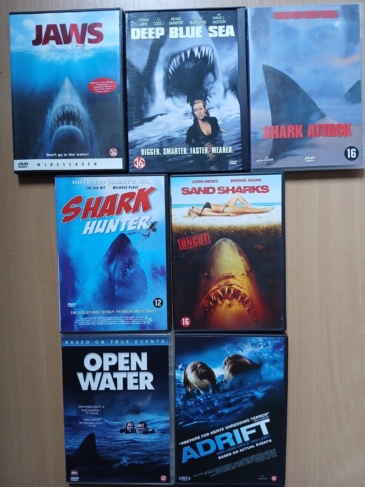 haaien films ( zie titels en prijzen in beschrijving  ), Cd's en Dvd's, Vanaf 12 jaar, Ophalen of Verzenden, Zo goed als nieuw