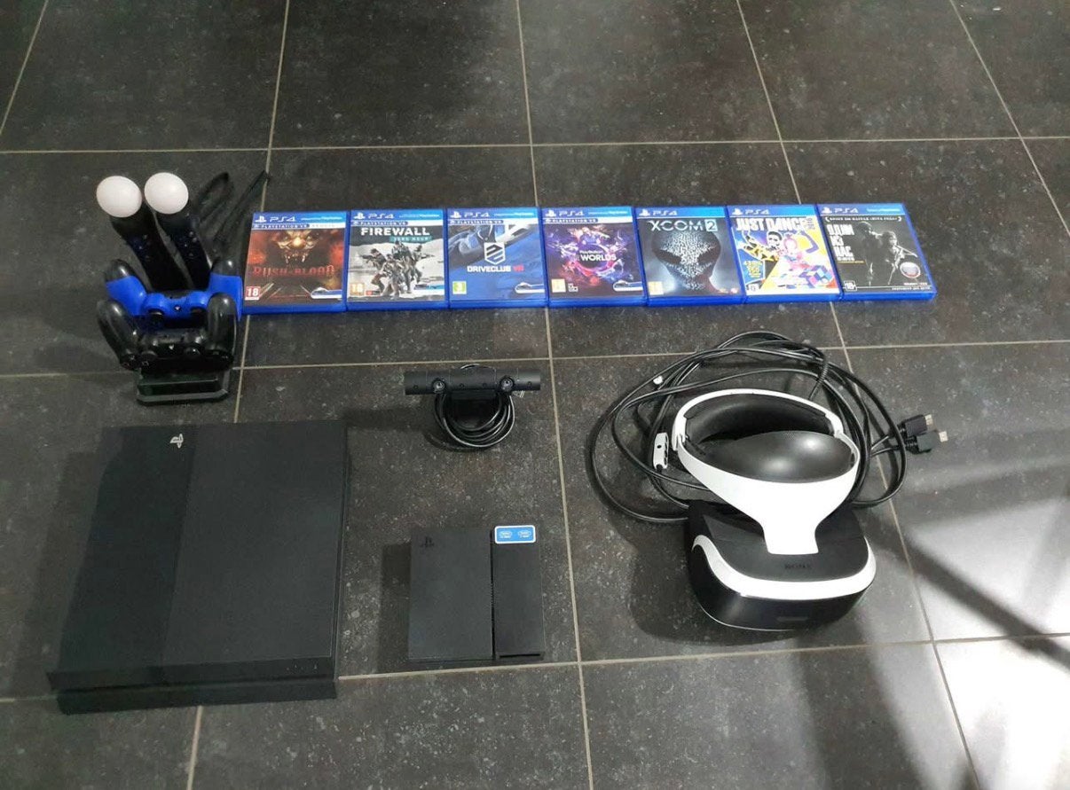 Playstation 4 VR Bundel met games en accessoires, Ophalen of Verzenden, Original, Met 3 controllers of meer, 500 GB