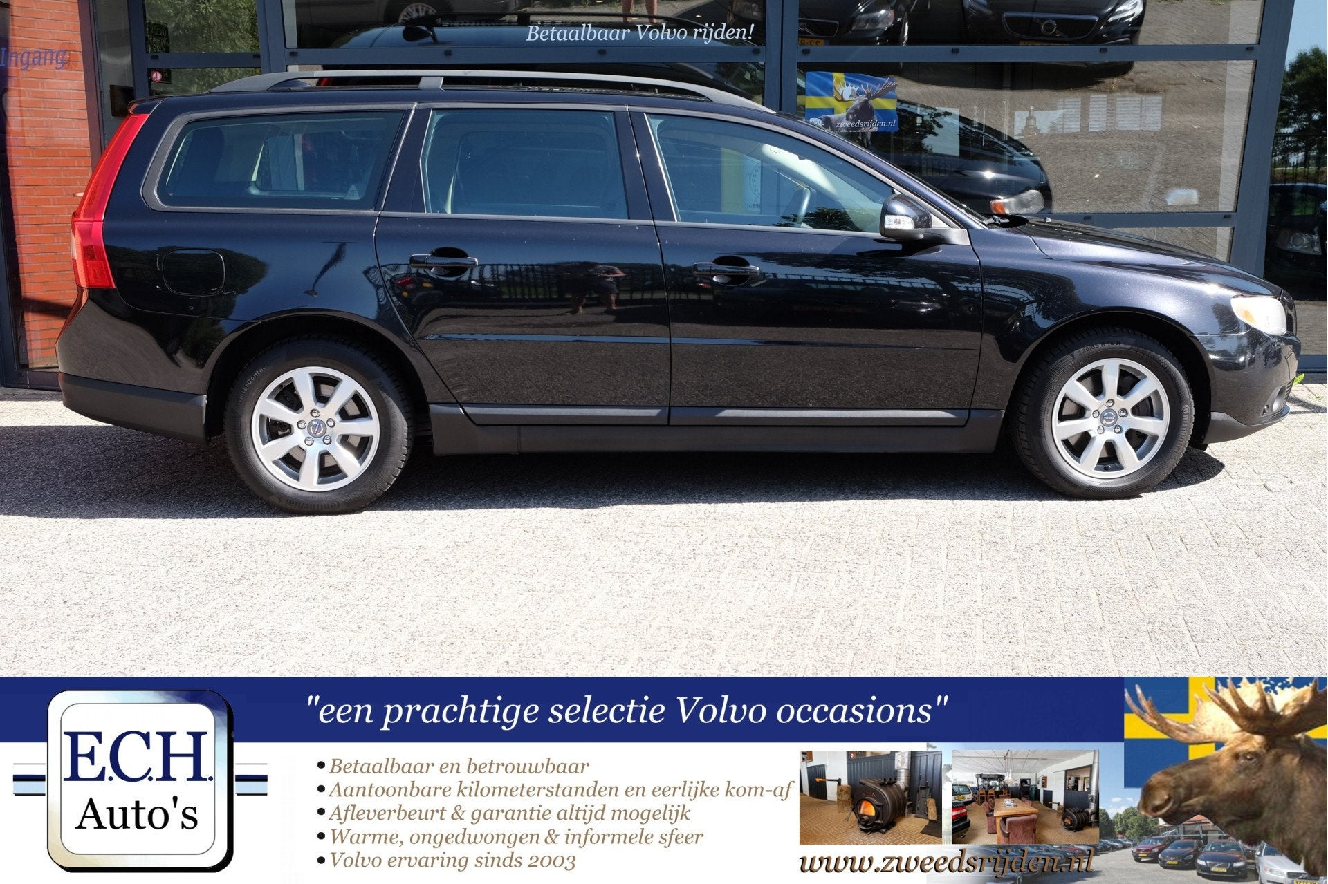 Volvo V70 2.5T 200 pk Aut. Leer Dealer onderhouden, Auto's, Dealer onderhouden, Met garantie (alle), 93 €/maand, Euro 4