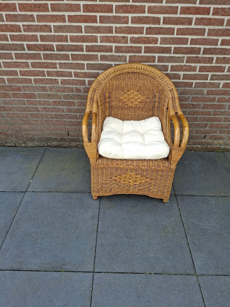 Kamerstoel, Ophalen, Bruin, Riet of Rotan, Eén