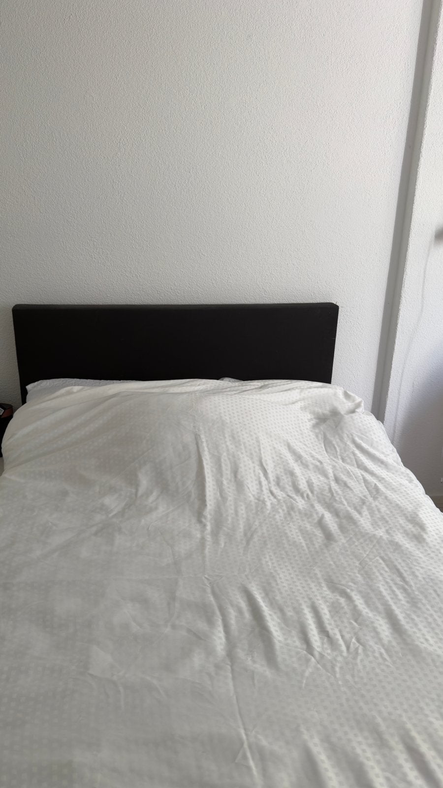 Tweepersoonsbed met hoofdbord - Zwart, Huis en Inrichting, Ophalen, Gebruikt, Zwart, Tweepersoons