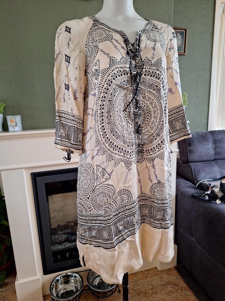 Odd Molly crème zwart jurk jurkje M 38 40, Kleding | Dames, Jurken, Maat 38/40 (M), Overige kleuren, Ophalen of Verzenden, Zo goed als nieuw