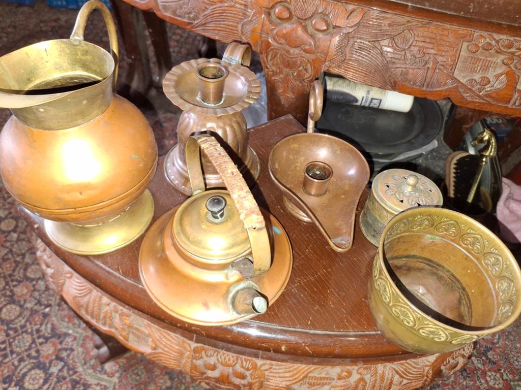 Vintage Koperen Decoratieve Set, Antiek en Kunst, Ophalen of Verzenden, Koper