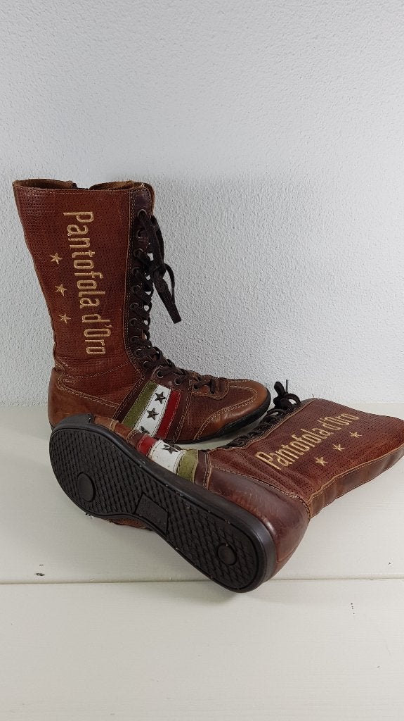 Pantofola d'Oro, bruine laarzen, maat 39. 6A5, Tweedehands verkoop, Bruin, Ophalen of Verzenden, Hoge laarzen