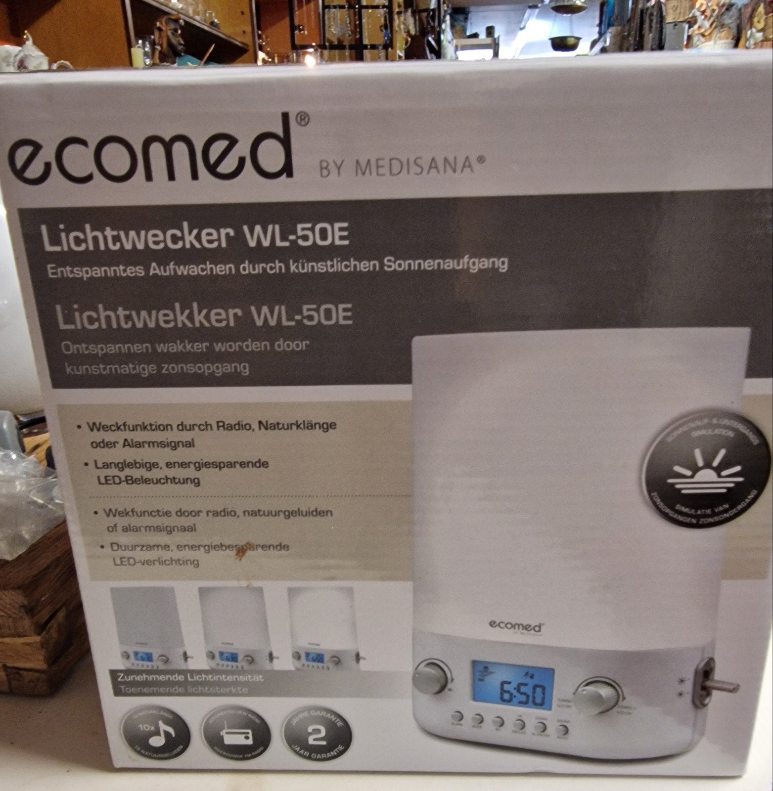 Ecomed Lichtwekker WL-50E - Ontspannen wakker worden, Witgoed en Apparatuur, Wekkers, Ophalen