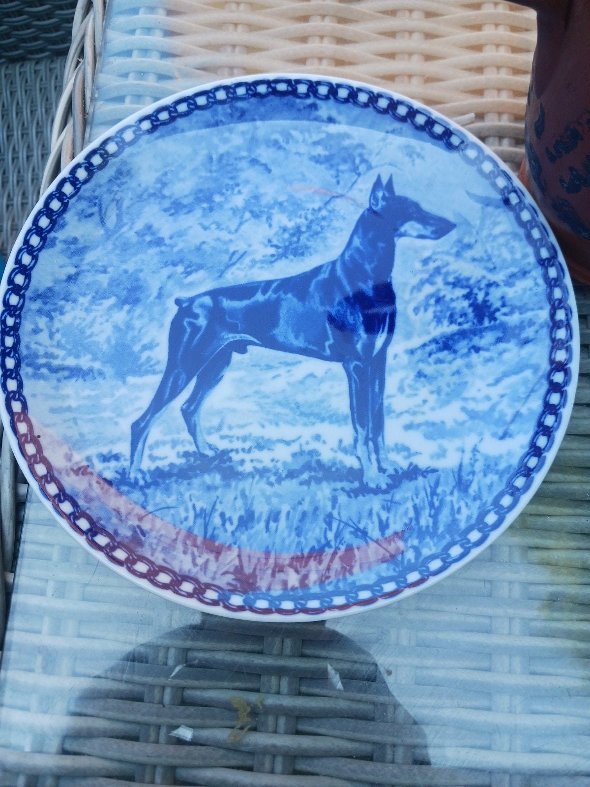 Vintage Johnjönsson Doberman Pinscher Wandbord, Antiek en Kunst, Ophalen of Verzenden