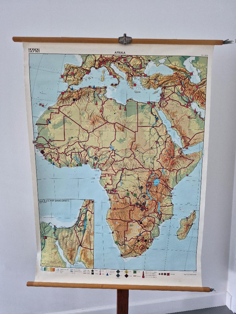 Mooie schoolkaart van Afrika, Ophalen of Verzenden, Aardrijkskunde