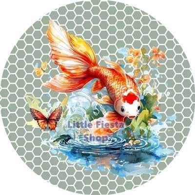 lf1132 icing frosting vis karper 19cm eetbare taart print, Ophalen of Verzenden, Nieuw, Taarten, Versiering