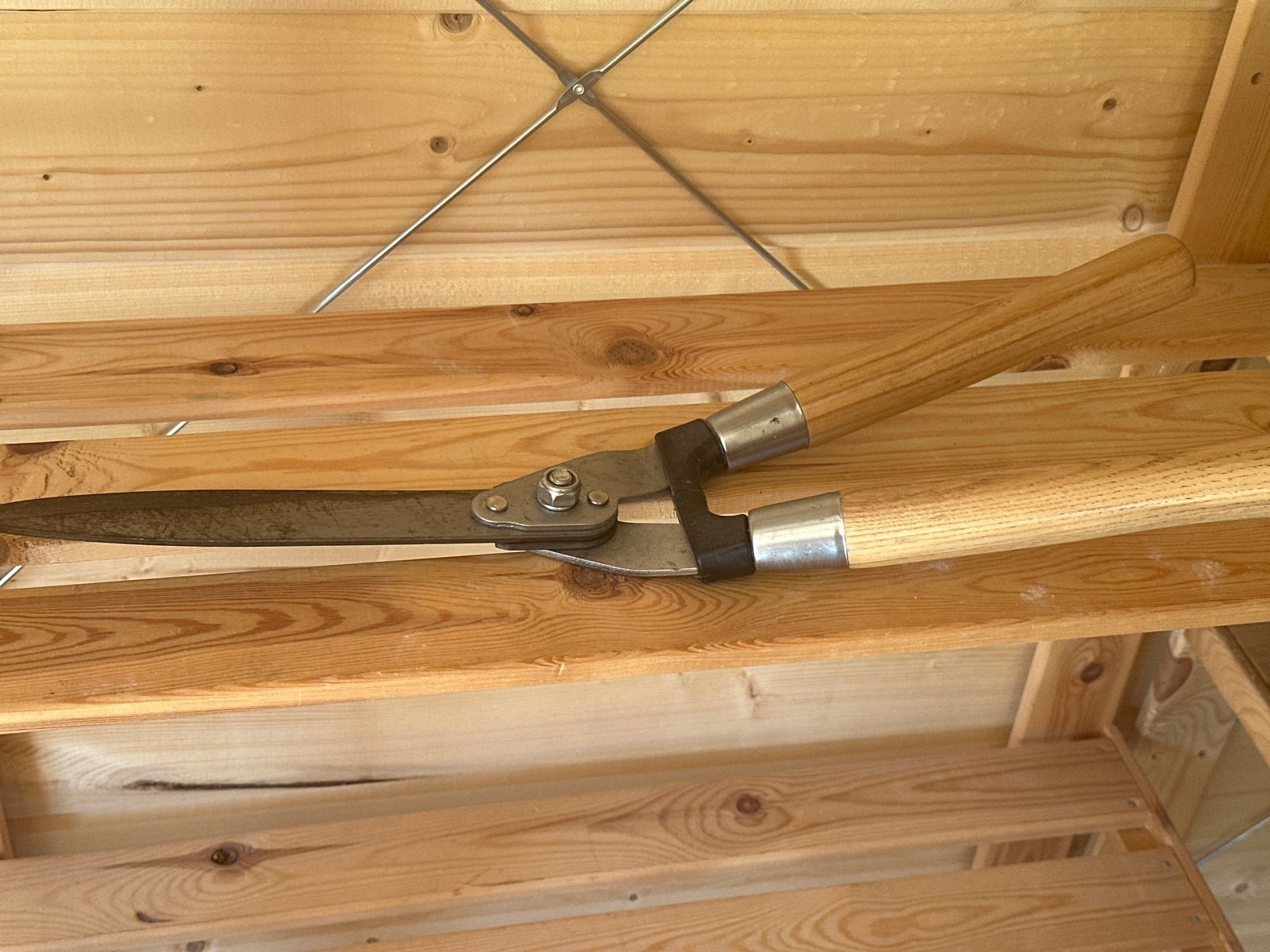 Heggenschaar met houten handvatten, Ophalen of Verzenden, Gebruikt, Handmatig