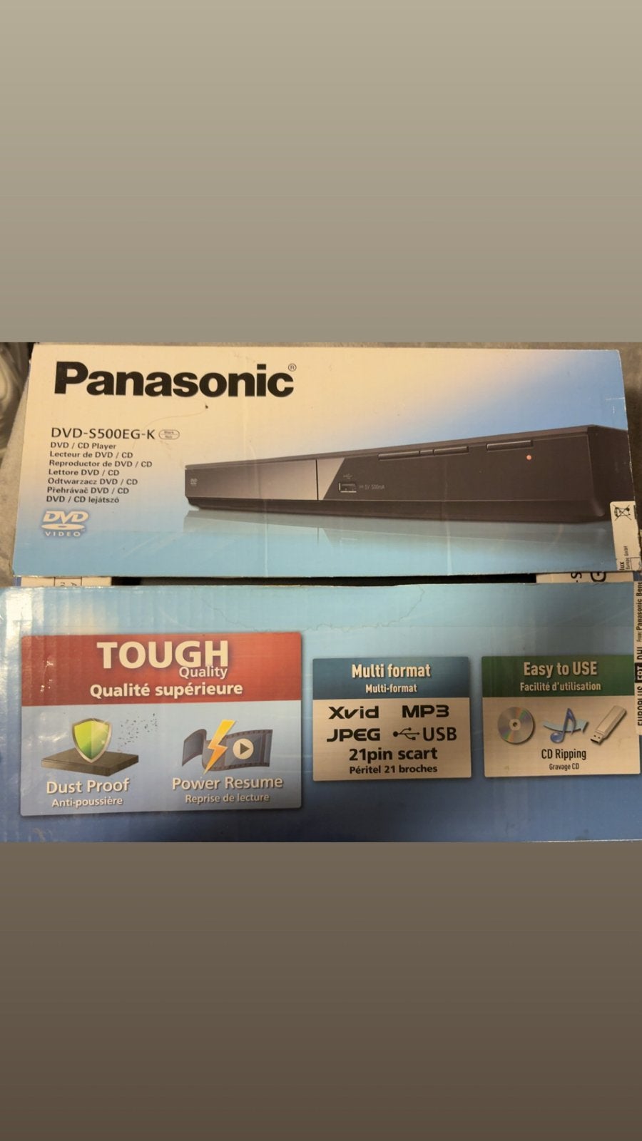 Panasonic DVD-S500EG-K DVD-speler, Ophalen, Zo goed als nieuw, Dvd-speler, Panasonic