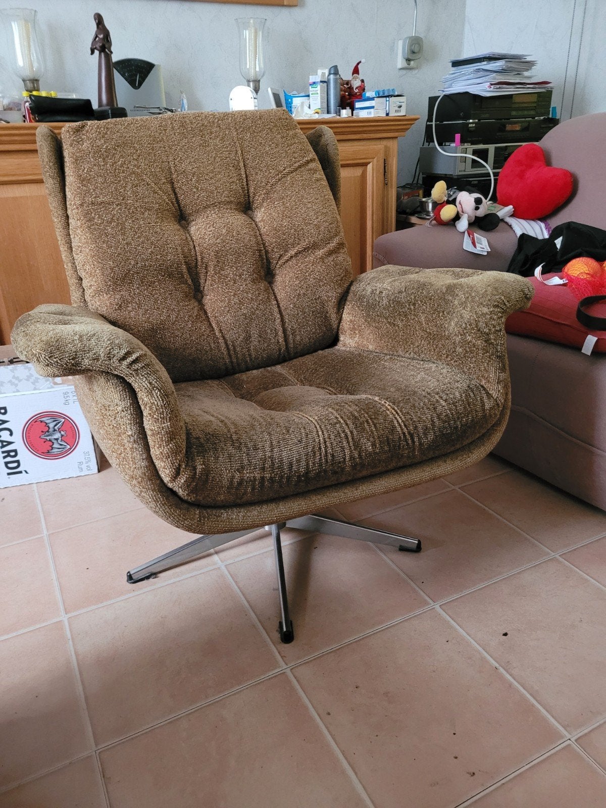 vintage  draaistoel jaren 60, Huis en Inrichting, Ophalen of Verzenden