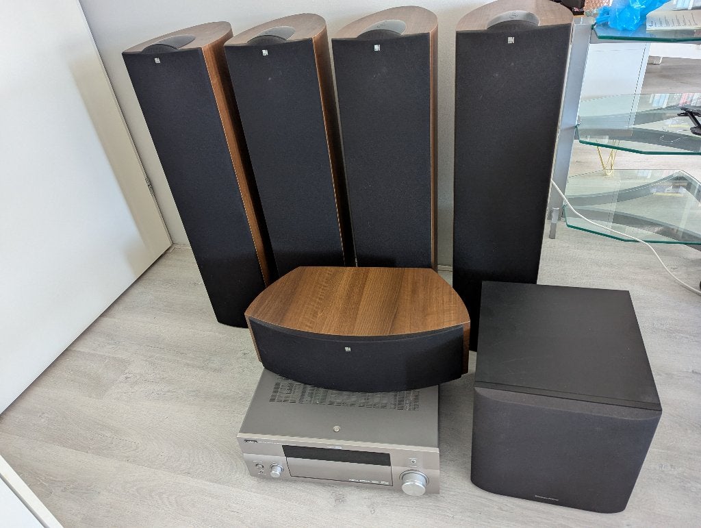 Kef, Yamaha, B&W 5.1 set, Gebruikt, 70 watt of meer, 5.1-systeem, Overige spelers