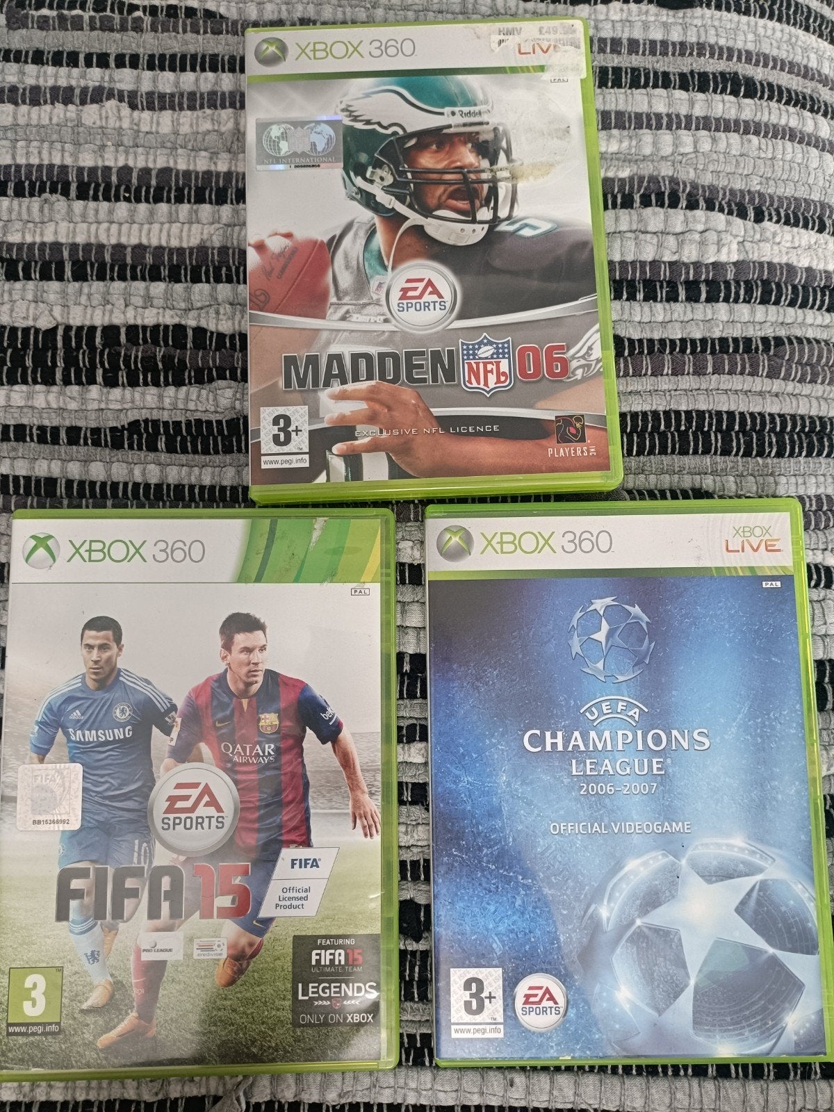 Xbox 360 Games FIFA 15, Madden NFL 06, UEFA Champions League, Gebruikt, Ophalen of Verzenden, Eén computer, Sport