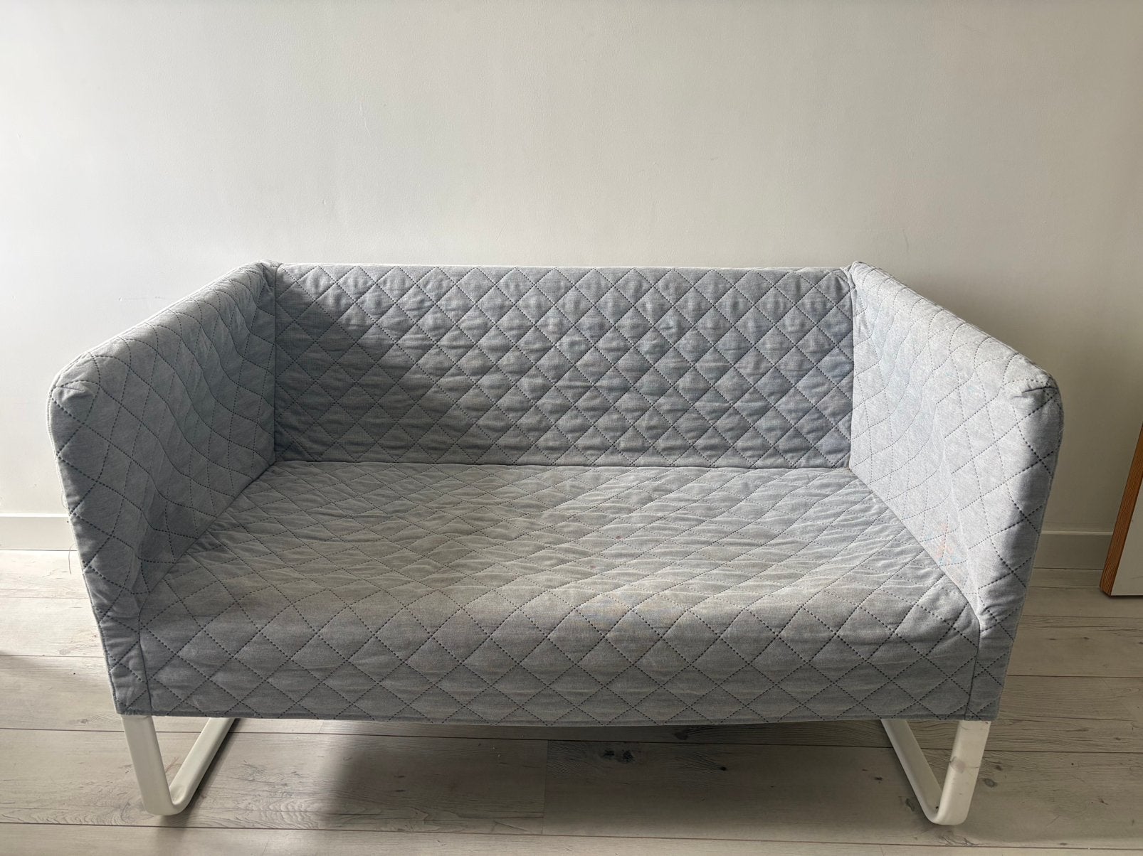 Bankje ikea grijs, Huis en Inrichting, Ophalen, Tweepersoons, 75 tot 100 cm, Zo goed als nieuw