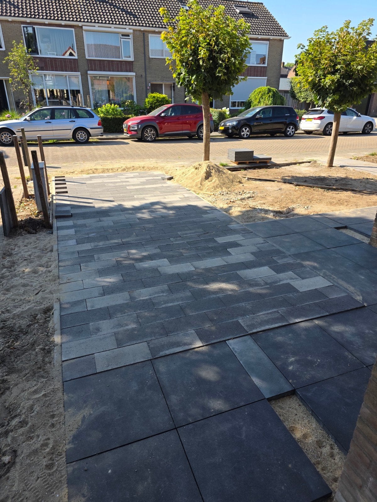 Oprit / Terras tegels +- 10 m2 40x20x6 cobblestone, Ophalen, Nieuw, 10 m² of meer, Beton
