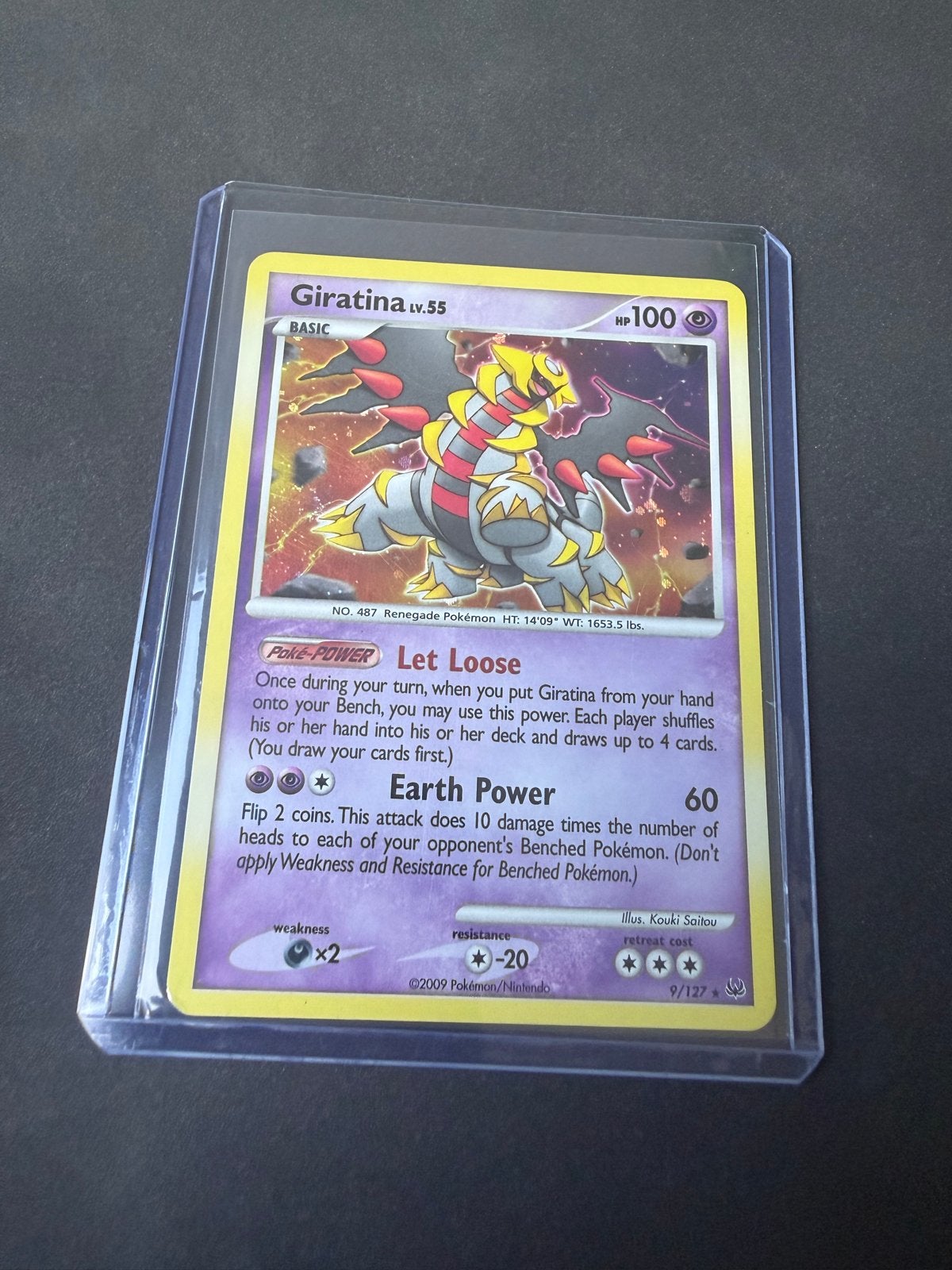 Giratina LV.55 Pokémon kaart (9/127) - Platinum Base Set, Ophalen of Verzenden, Zo goed als nieuw, Losse kaart