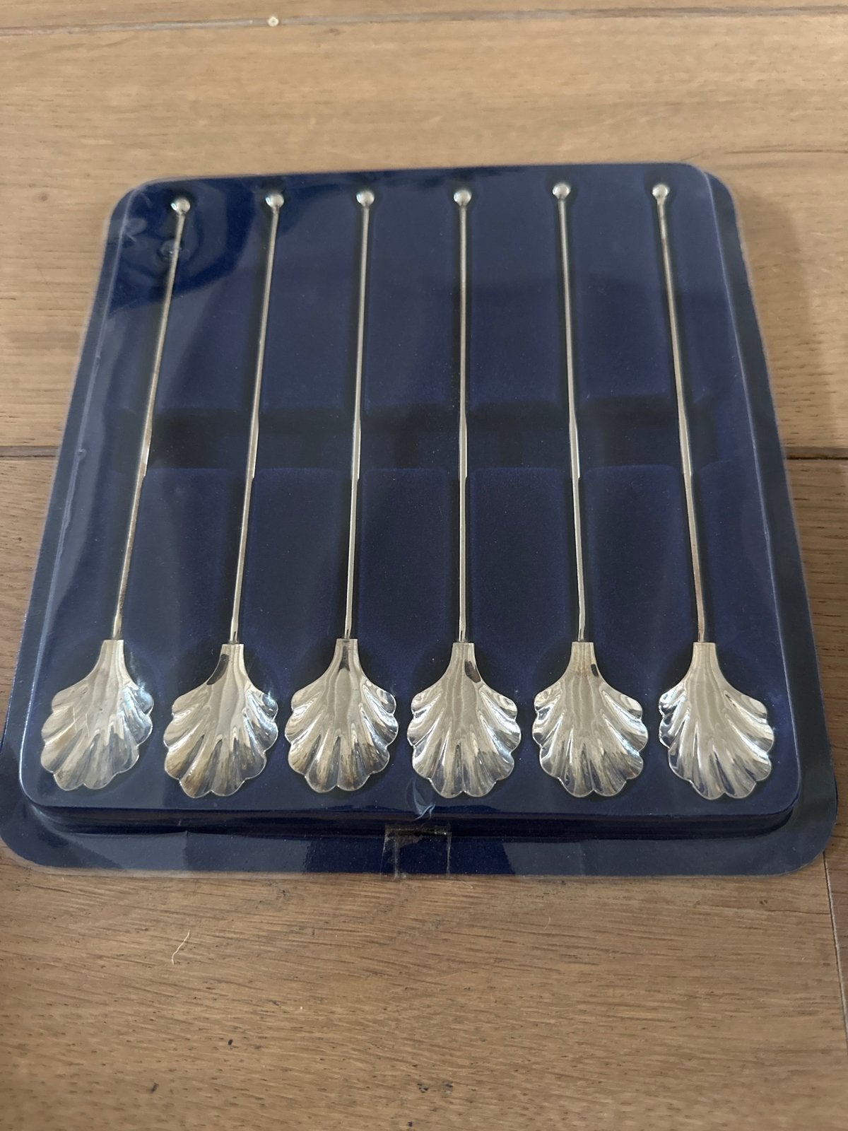Set van 6 zilverkleurige cocktailroerders met schelp, Ophalen of Verzenden