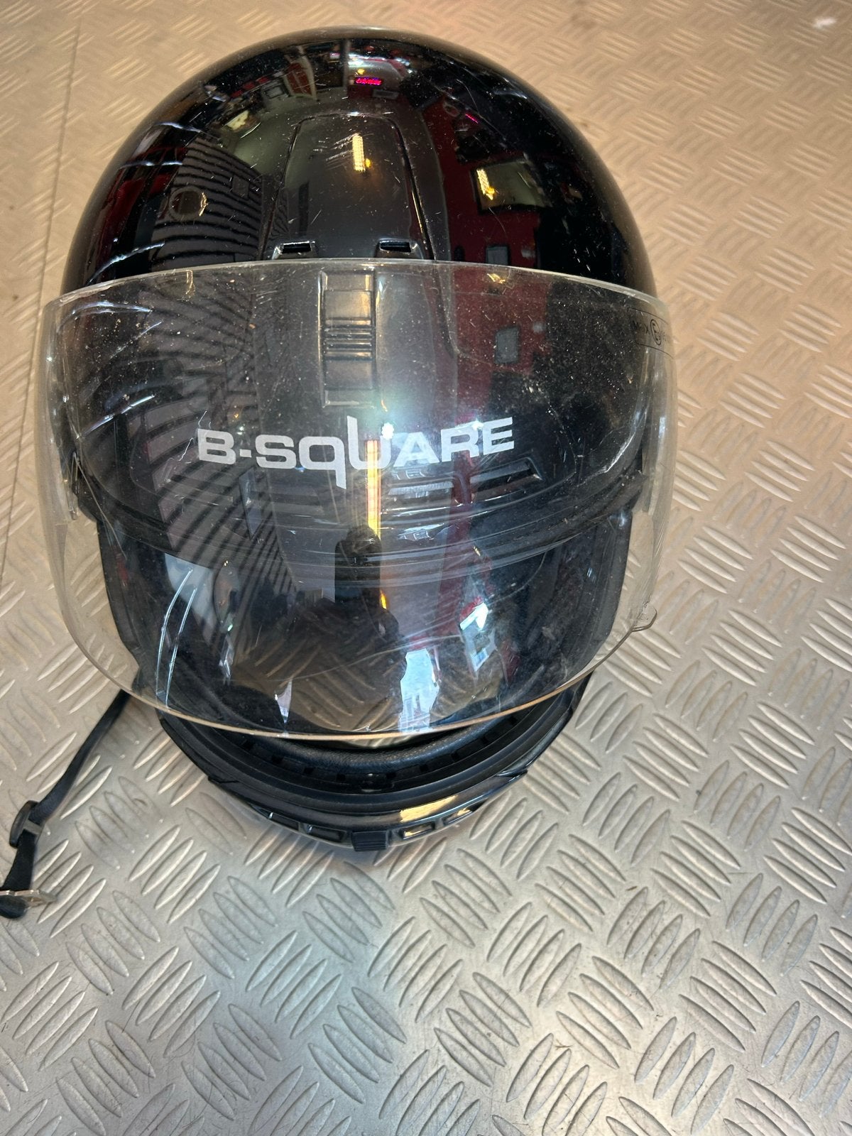 B-SQUARE Motorhelm Zwart - Gebruikt, Ophalen of Verzenden, Gebruikt, Medium