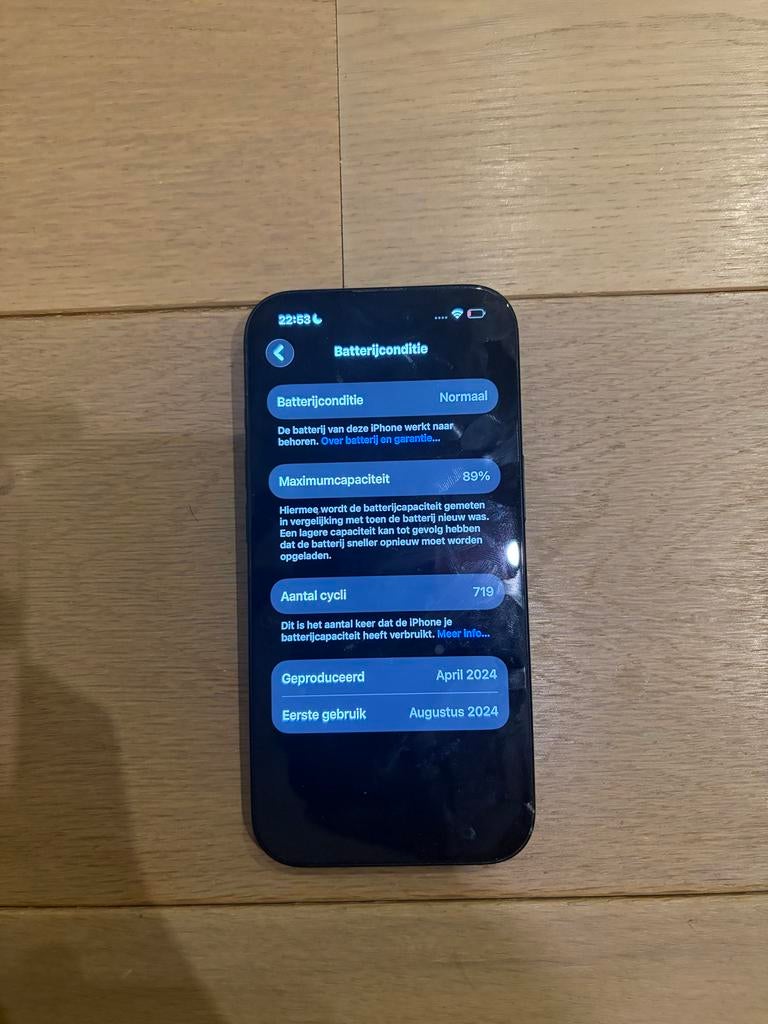 iPhone 15, Ophalen, 128 GB, Zwart, Zo goed als nieuw
