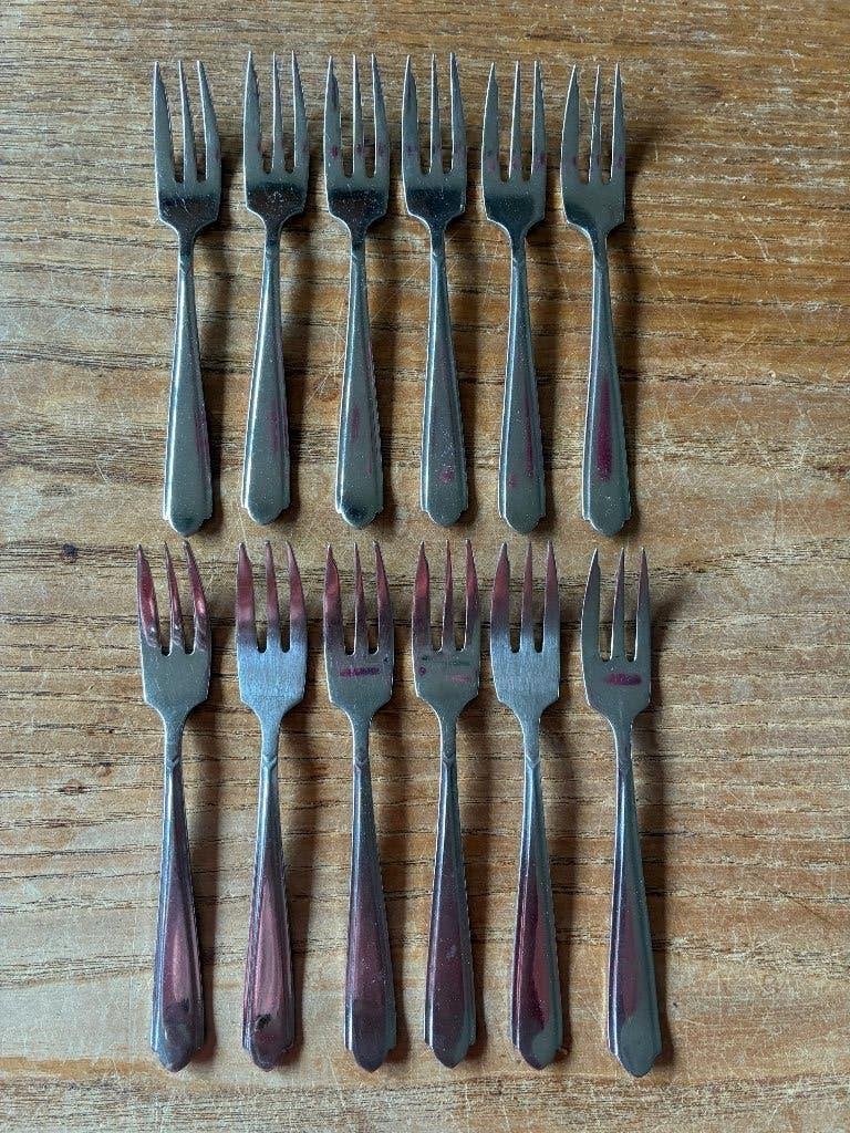 12x Vintage Gero Zilmeta 573 stropdas gebaksvorkjes, Antiek en Kunst, Ophalen of Verzenden