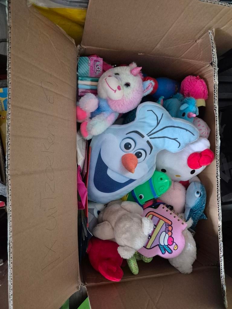 Een volle doos met diverse knuffels, Ophalen of Verzenden, Zo goed als nieuw, Overige typen