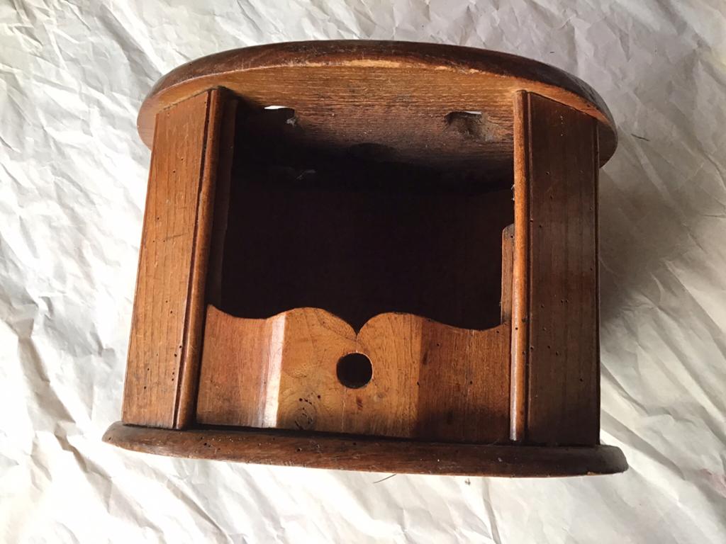 Antieke iepenhouten voetenwarmer (stoof), Antiek en Kunst, Antiek | Woonaccessoires, Ophalen of Verzenden
