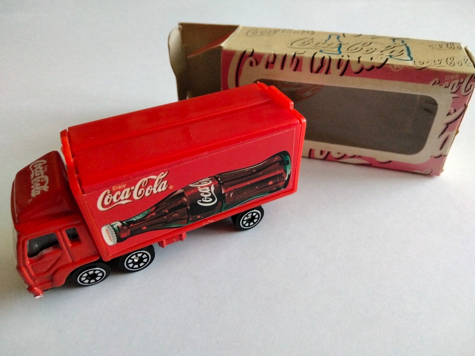 Vintage Coca-Cola vrachtwagen met origineel doosje., Ophalen of Verzenden, Gebruikt, Overige typen