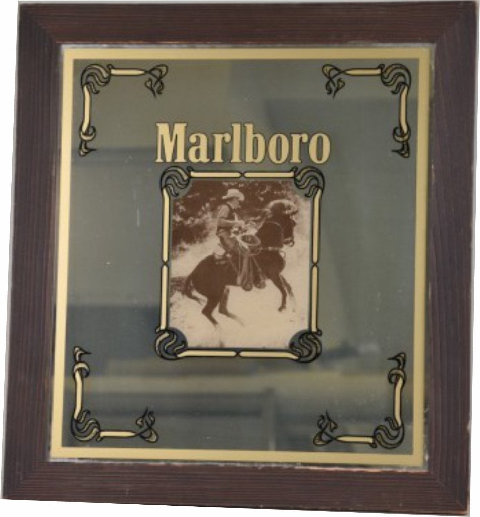 Spiegelglas ingelijst "Marlboro, Ophalen of Verzenden, Gebruikt, Luciferdoosjes of -merken