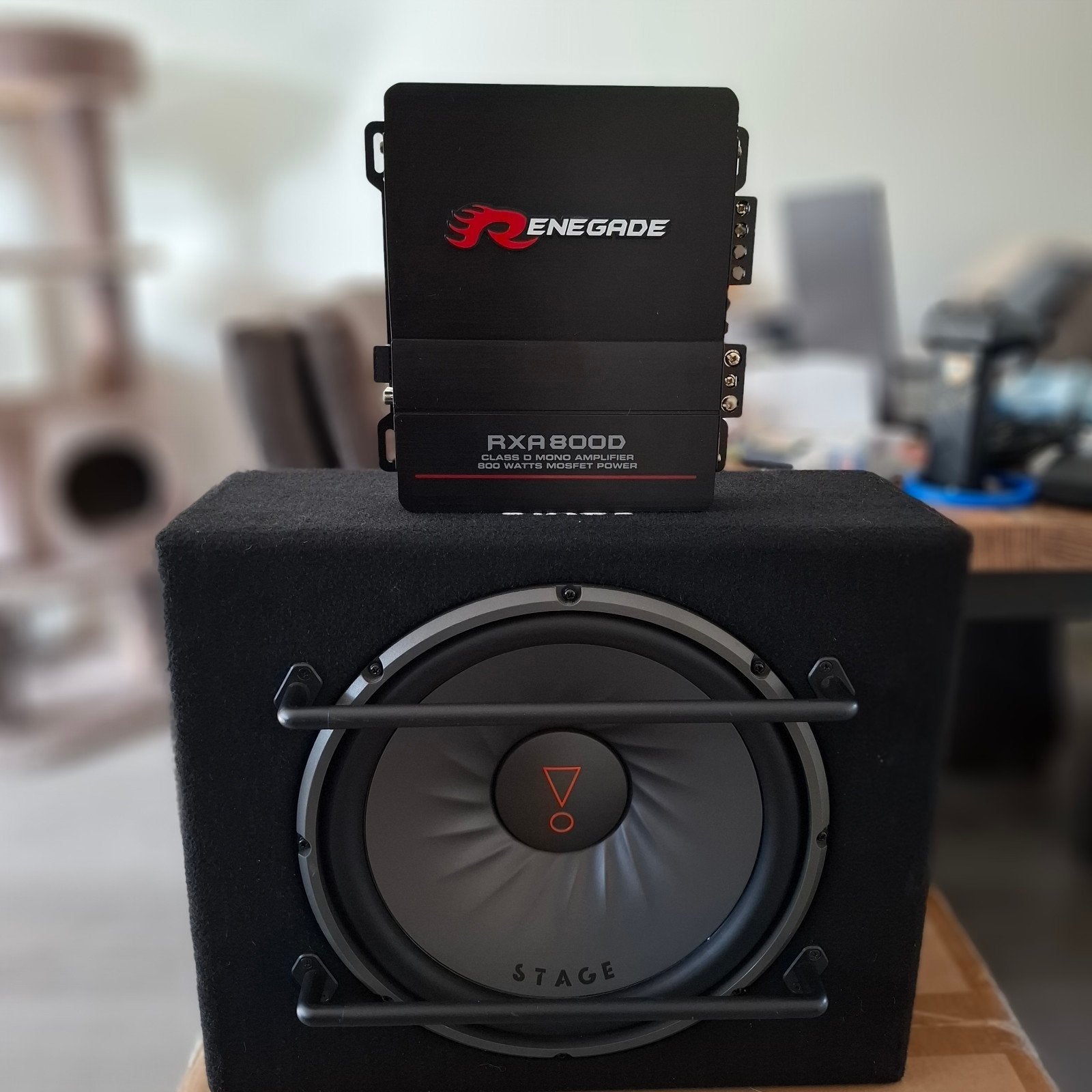 JBL Stage 1200S Subwoofer met Renegade RXA800D Versterker, Auto diversen, Ophalen, Gebruikt