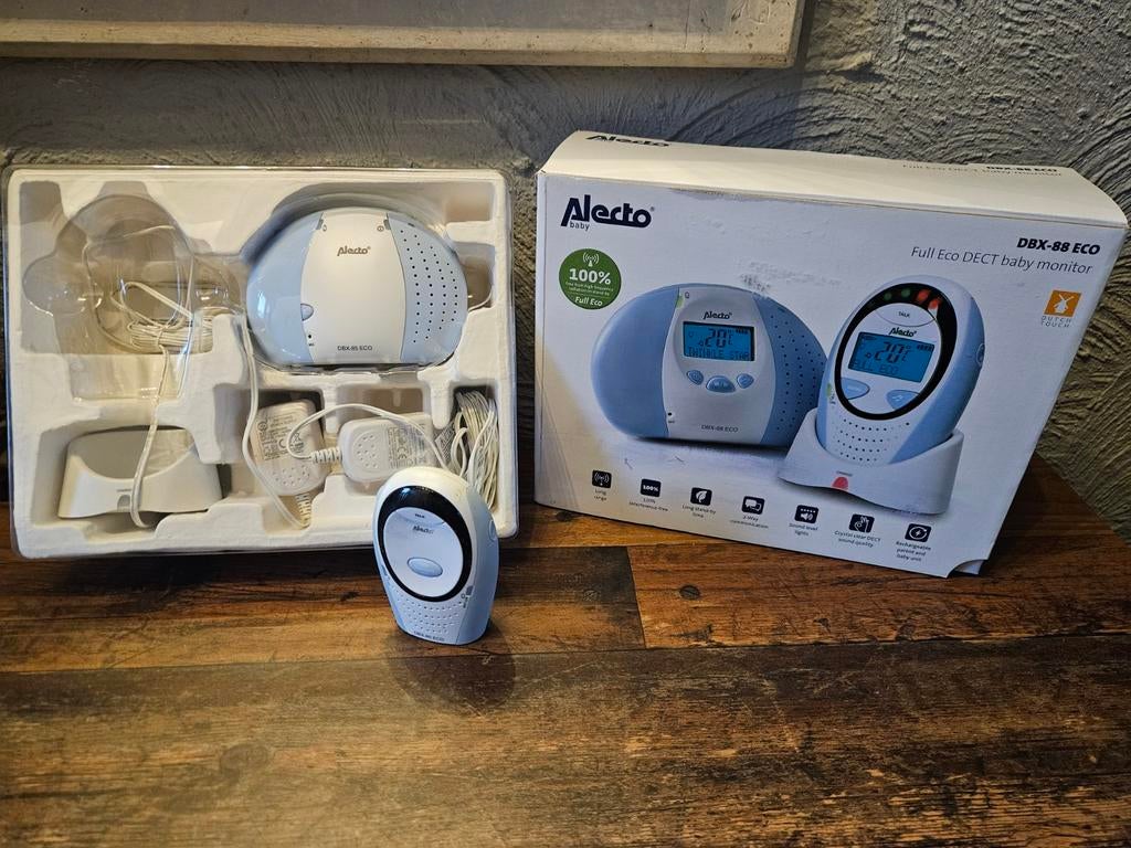 Alecto DBX-85 ECO Full Eco DECT babyfoon, Kinderen en Baby's, Babyfoons, Ophalen of Verzenden, Zo goed als nieuw, 250 meter of meer
