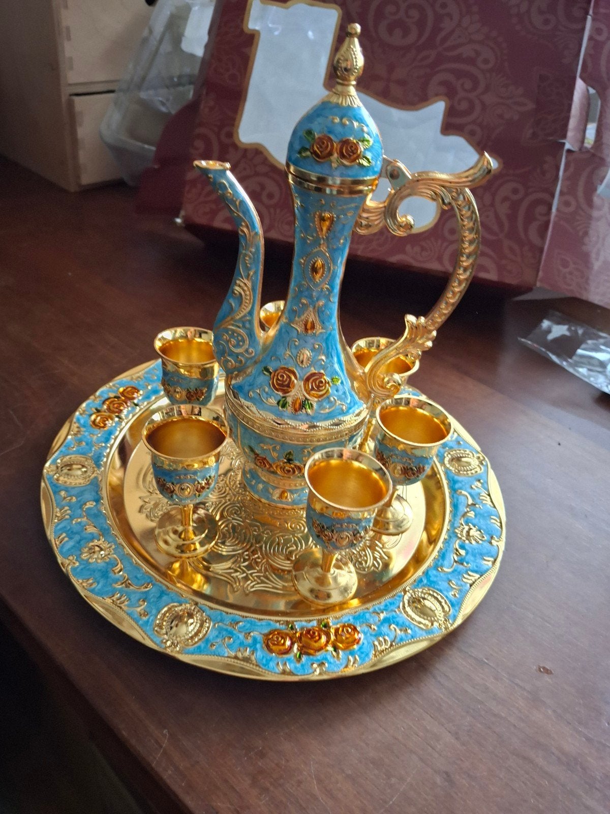 Prachtig Marokkaans/ Iraaks theeservies - Nieuw in doos, Ophalen of Verzenden