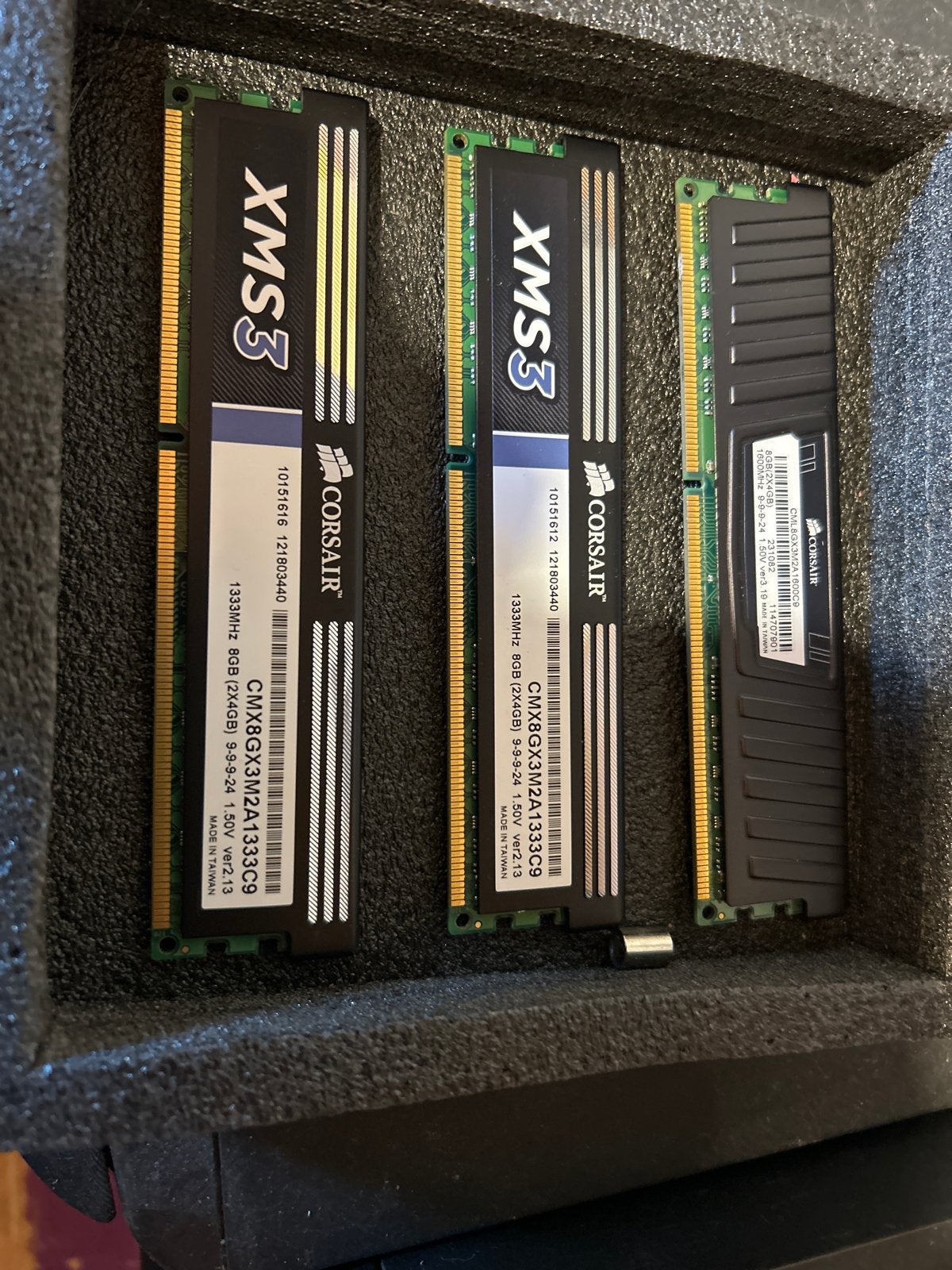 12GB 8GB Corsair XMS3 DDR3 RAM - 3x 4GB, Computers en Software, DDR3, Ophalen of Verzenden, Zo goed als nieuw, Desktop