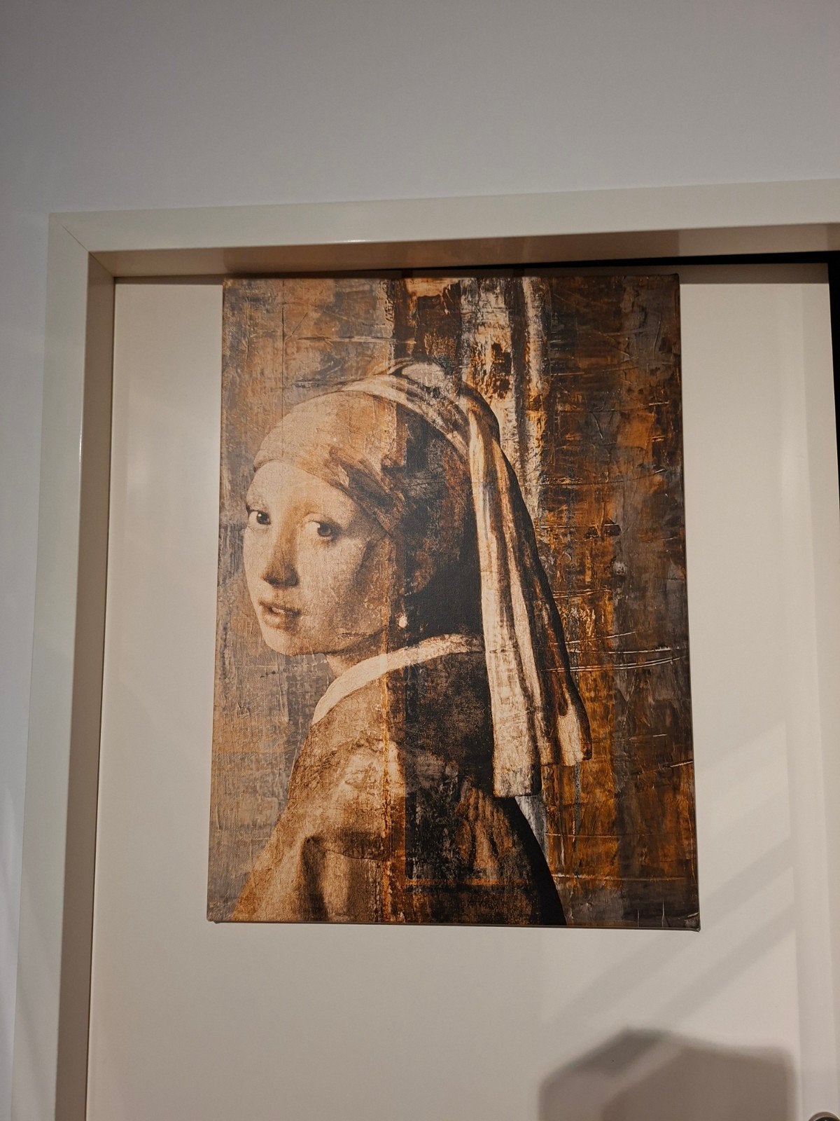 Wanddecoratie Meisje met de Parel - Bruintinten, Antiek en Kunst, Ophalen