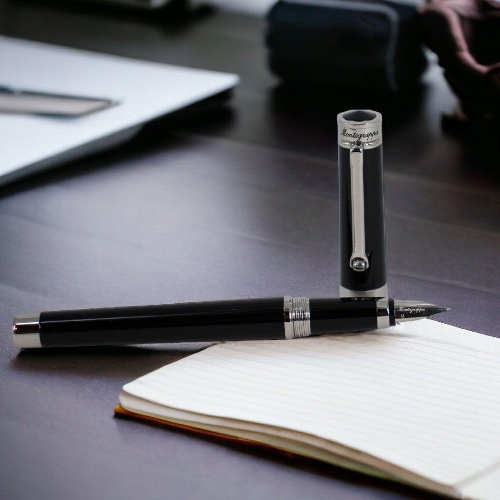 Montegrappa Parola Black Vulpen (M) ISWOT3AB, Overige merken, Verzenden, Nieuw, Met doosje