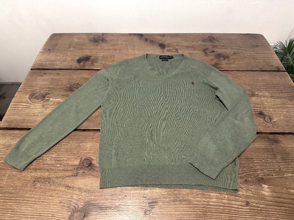 Mosgroene Ralph Lauren Pullover / Trui (Heren) (S), RALPH LAUREN, Ophalen of Verzenden, Zo goed als nieuw, Groen