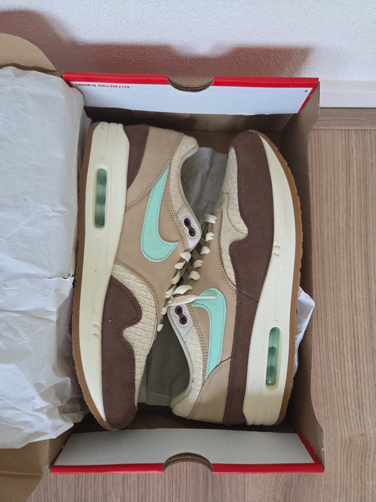 Nike air max 1 crepe hemp maat 45, Kleding | Heren, Schoenen, Ophalen of Verzenden, Nieuw, Overige kleuren